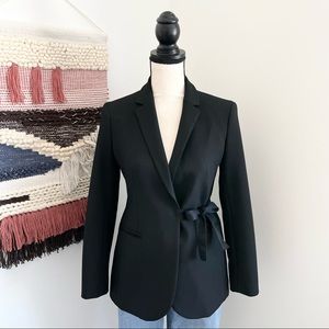 J. Crew Ribbon Tie Detail Single-Breasted Blazer Black Size 6P